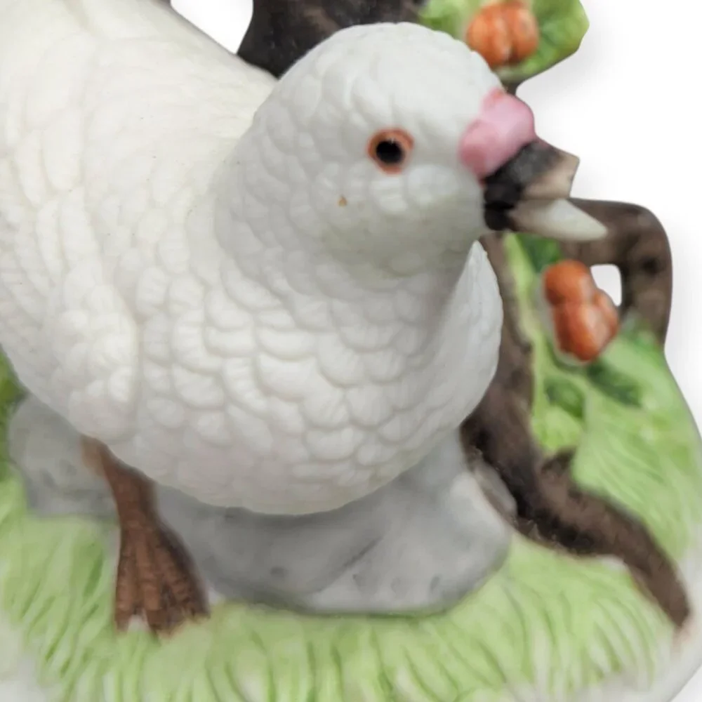 Ceramic White Doves on Tree Branch Music Box Plays 